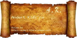 Andert Klára névjegykártya