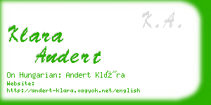 klara andert business card